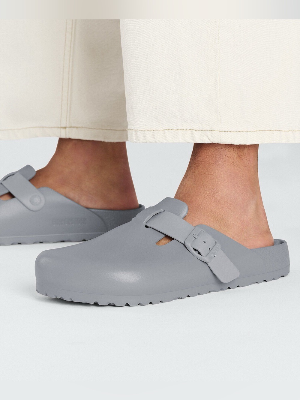 Birkenstock Boston Essentials in Stone Coin Gray Sz Men’s 11